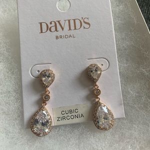 David’s Bridal Rose Gold Earrings